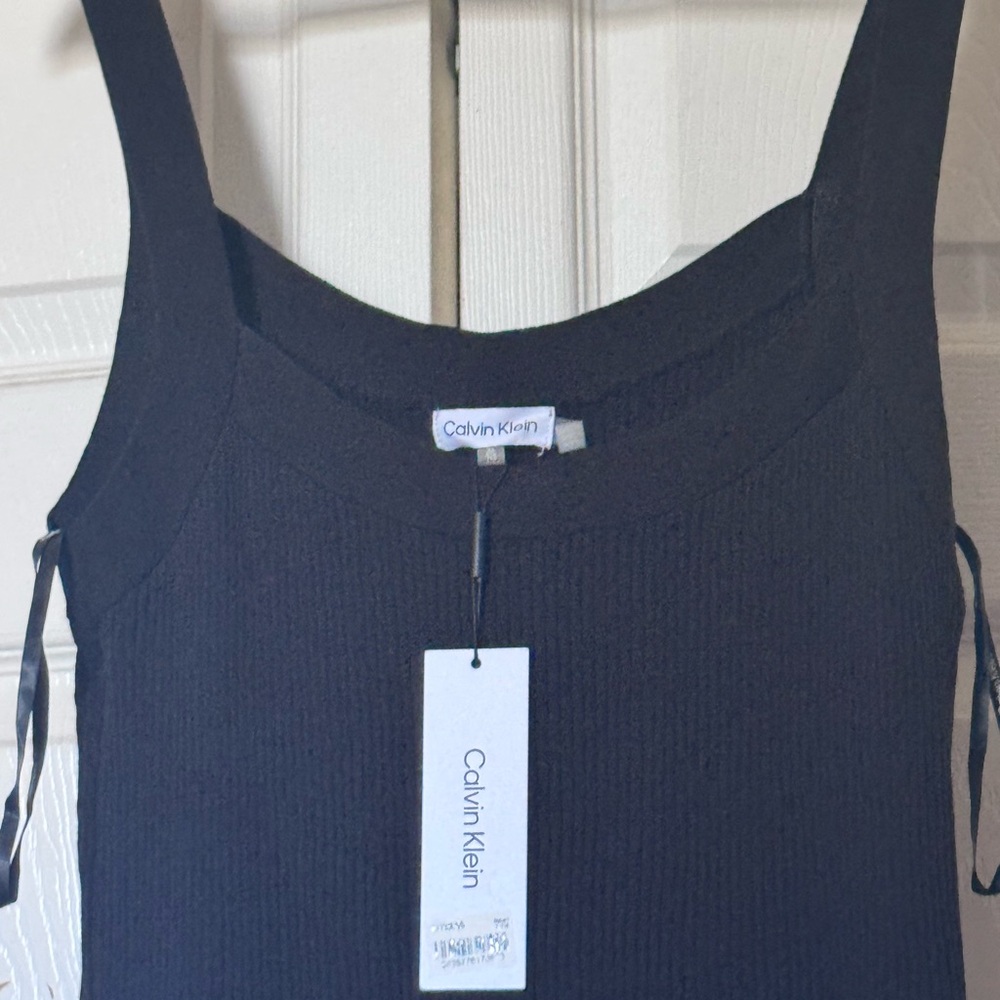 Calvin Klein Black Ribbed Sleeveless Tank Top